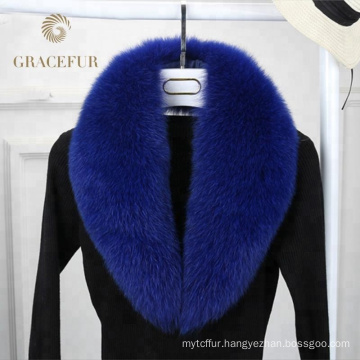 Direct factory price detachable real fox fur collar high quality luxurioius